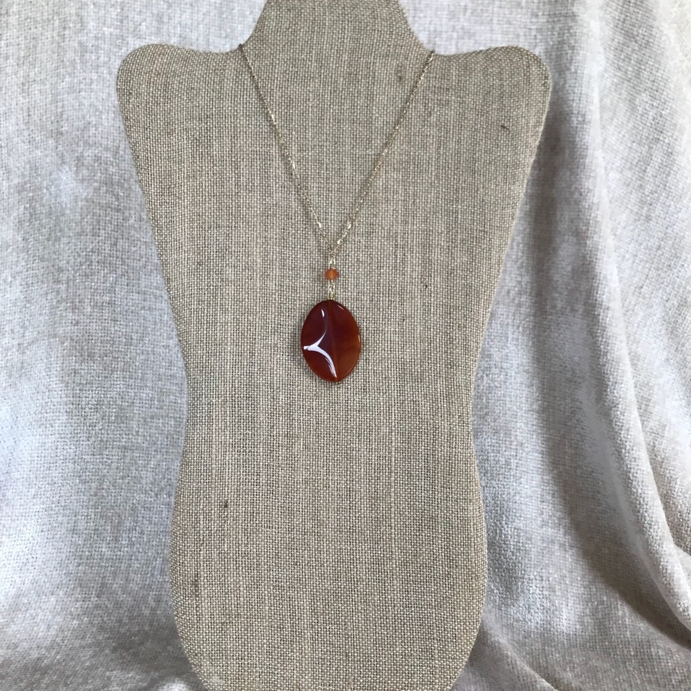 Artisan Carnelian Pendant Necklace